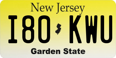 NJ license plate I80KWU