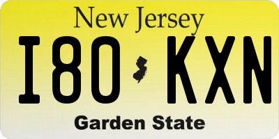 NJ license plate I80KXN