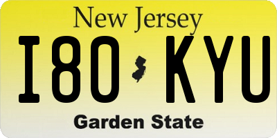NJ license plate I80KYU