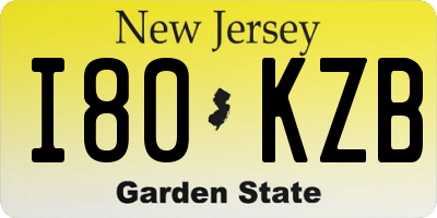 NJ license plate I80KZB