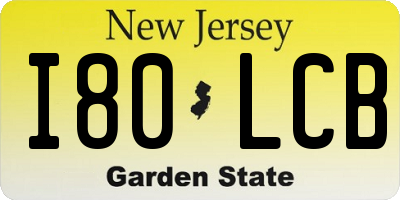 NJ license plate I80LCB