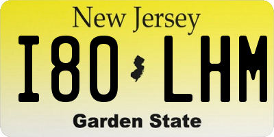 NJ license plate I80LHM