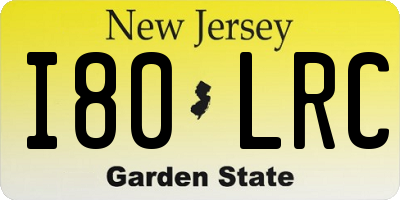 NJ license plate I80LRC