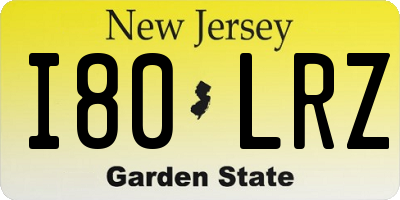 NJ license plate I80LRZ
