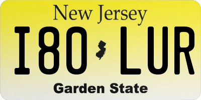 NJ license plate I80LUR