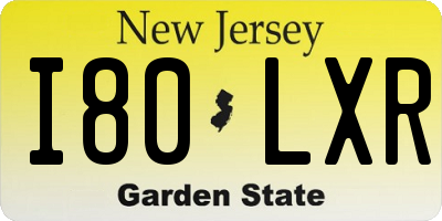 NJ license plate I80LXR