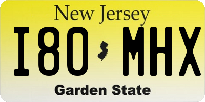 NJ license plate I80MHX