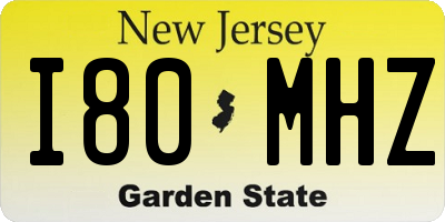 NJ license plate I80MHZ