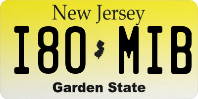 NJ license plate I80MIB