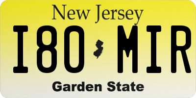 NJ license plate I80MIR