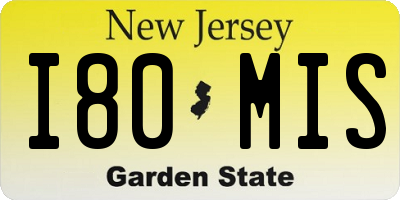 NJ license plate I80MIS