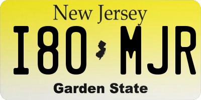 NJ license plate I80MJR