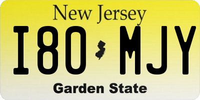 NJ license plate I80MJY