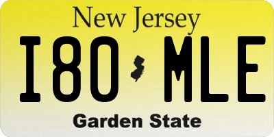 NJ license plate I80MLE