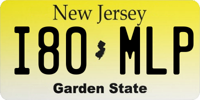 NJ license plate I80MLP