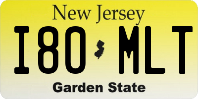 NJ license plate I80MLT