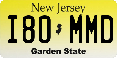 NJ license plate I80MMD