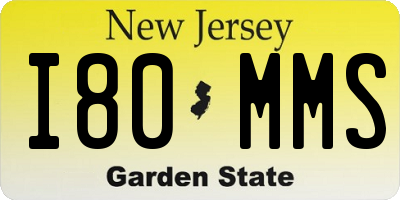 NJ license plate I80MMS