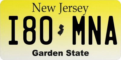 NJ license plate I80MNA