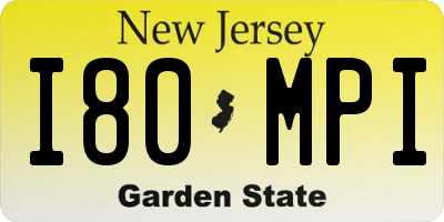 NJ license plate I80MPI