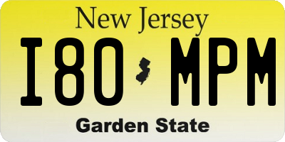 NJ license plate I80MPM