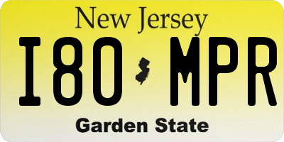 NJ license plate I80MPR