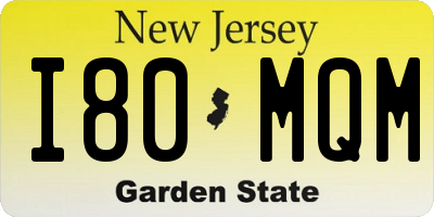 NJ license plate I80MQM