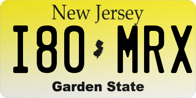 NJ license plate I80MRX