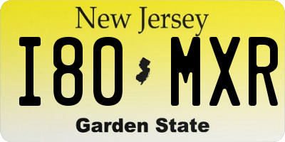 NJ license plate I80MXR