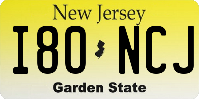 NJ license plate I80NCJ