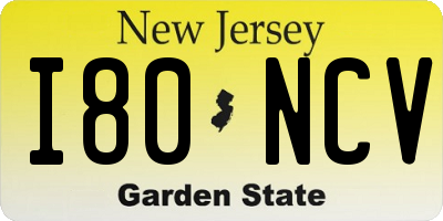 NJ license plate I80NCV