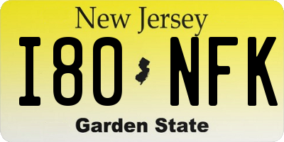 NJ license plate I80NFK