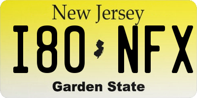 NJ license plate I80NFX