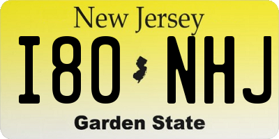 NJ license plate I80NHJ