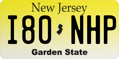 NJ license plate I80NHP