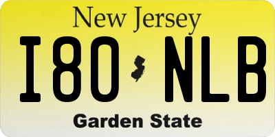NJ license plate I80NLB
