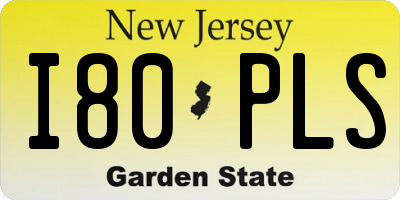 NJ license plate I80PLS