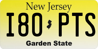 NJ license plate I80PTS