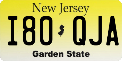 NJ license plate I80QJA