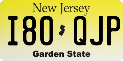 NJ license plate I80QJP