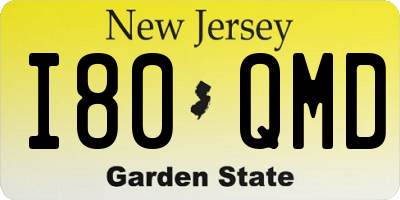 NJ license plate I80QMD