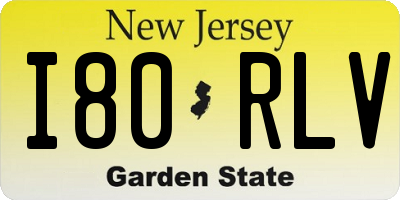 NJ license plate I80RLV