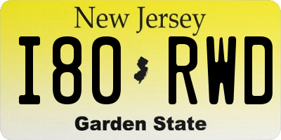 NJ license plate I80RWD