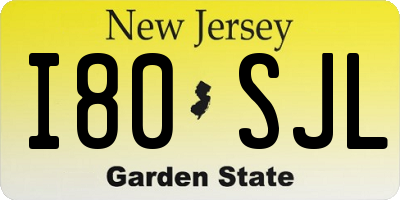 NJ license plate I80SJL