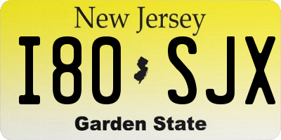 NJ license plate I80SJX