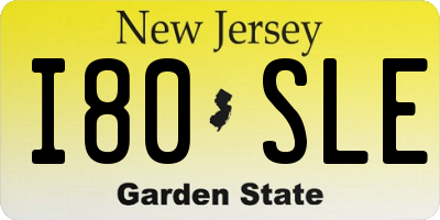 NJ license plate I80SLE