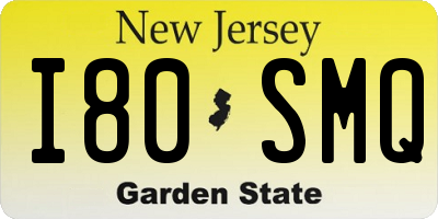 NJ license plate I80SMQ