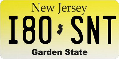 NJ license plate I80SNT