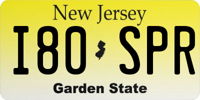 NJ license plate I80SPR