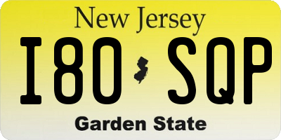 NJ license plate I80SQP